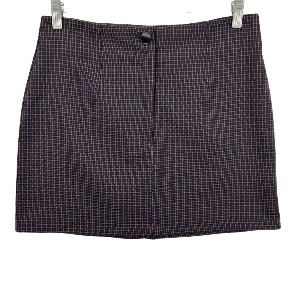 House of Harlow 1960 Brown checked mini skirt size Small